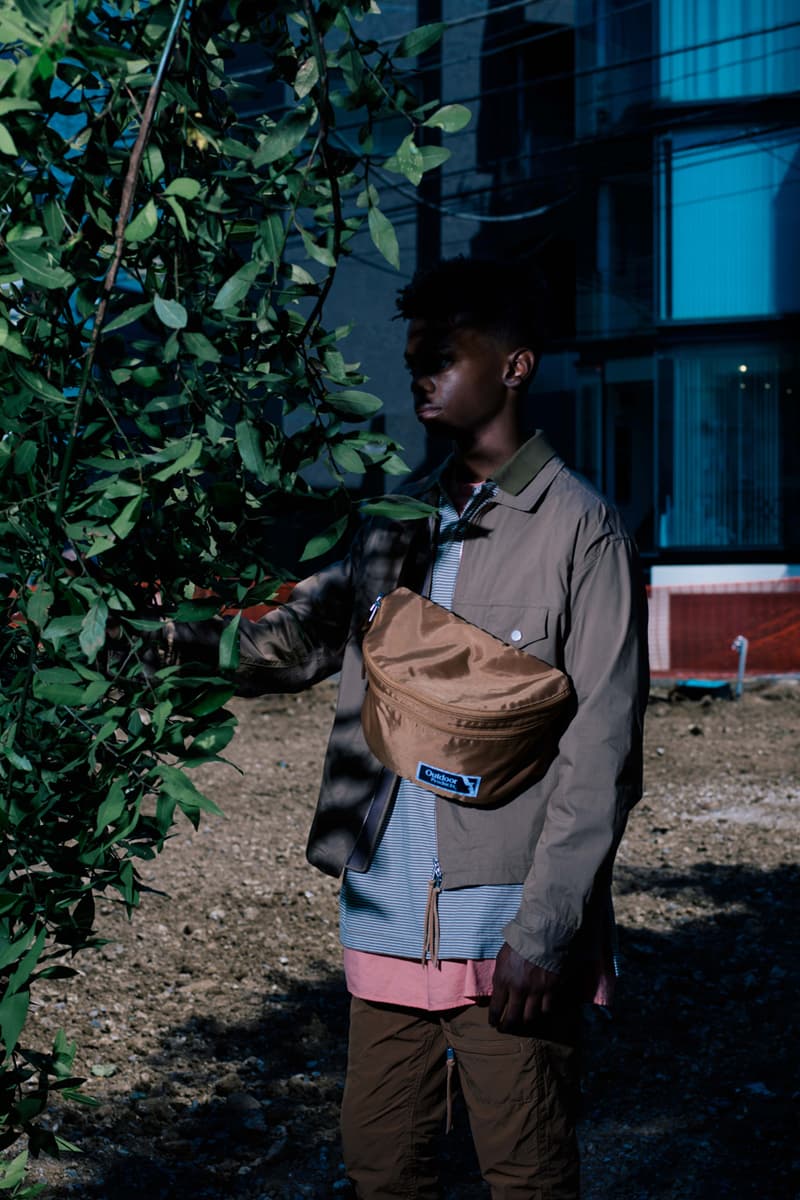 nonnative Outdoor Products Backpacks Waistbag Black Beige Tan Takayuki Fujii Nylon Oxford Fabrics Washable ultrasuede Base Tonal "452U” daypack “HIP BAG 185"