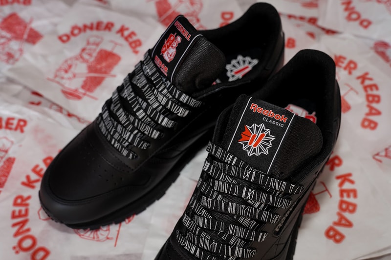 Overkill x Reebok CL Leather "Döner" Release Information Collaboration Pack Drop Online Instore Kebab Inspired T-Shirt Tote Bag Cap Socks 