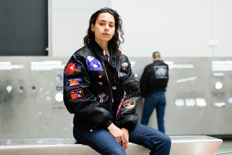PINTRILL Alpha Industries CWU 45/P Space Race Flight Jacket Fall/Winter 2019 Collection Pins Patches NASA Moon Black Blue Red White Apollo 11 Moon Outer Space Aliens Area 51 Solar System Badges We Come In Piece Remove Before Flight Orbit 
