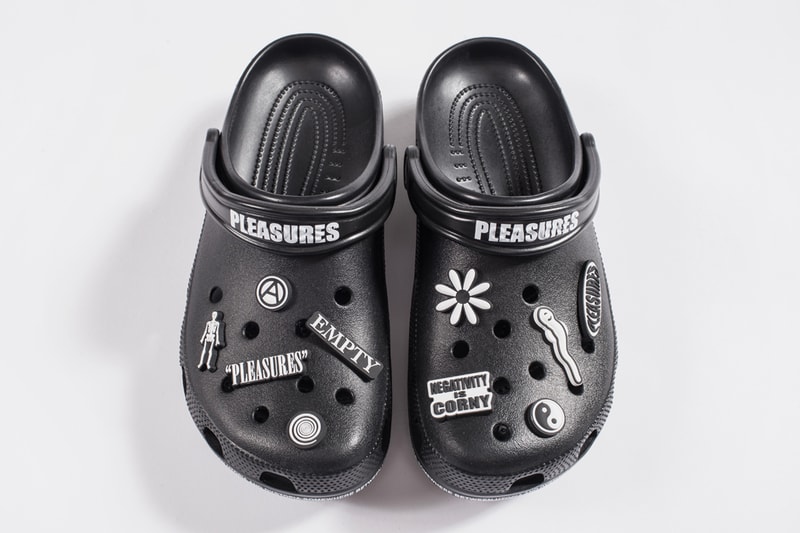 PLEASURES Crocs Part 2 First Look Black Jibbitz
