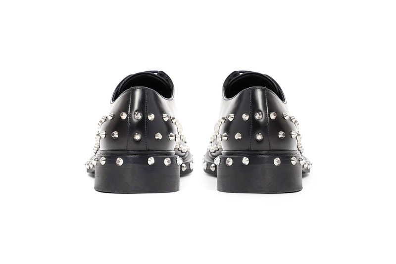 Prada Mens Black Studded Derby Shoes Release Antonioli 