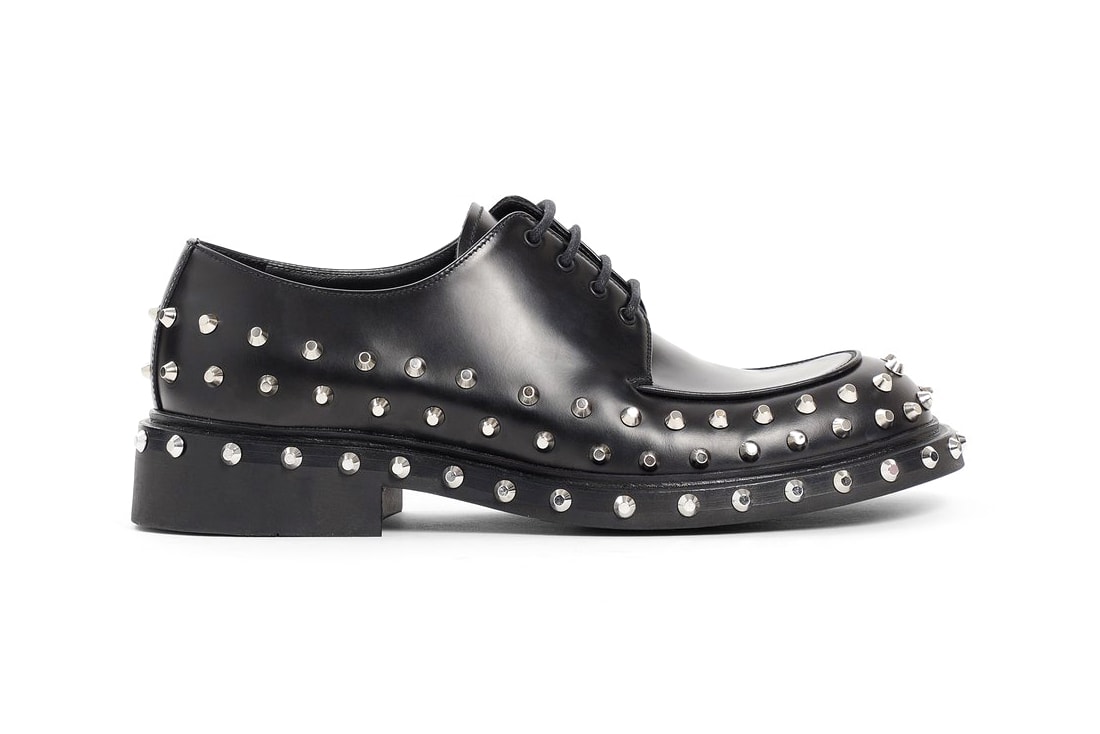Studded White Leather Sneakers with Patent Leather Detailing