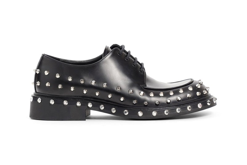 Prada Mens Black Studded Derby Shoes Release Antonioli 