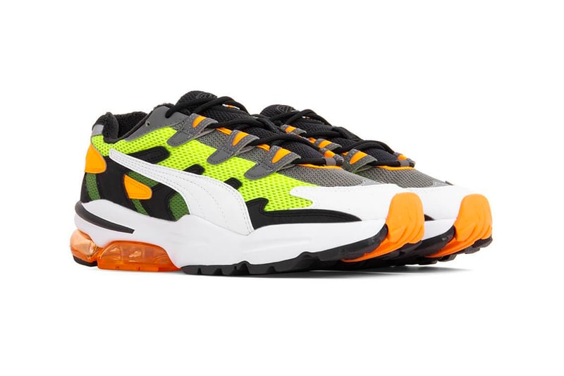 PUMA CELL Alien OG Yellow Alert Fluorescent Orange 1998 long distance running sneaker shoes footwear retro vintage inspiration bubble technology cushioning