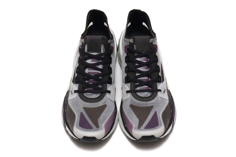 Puma LQD CELL Optic Sheer Gray Violet Honeycomb midsole profoam technology progressive translucent nylon upper purple