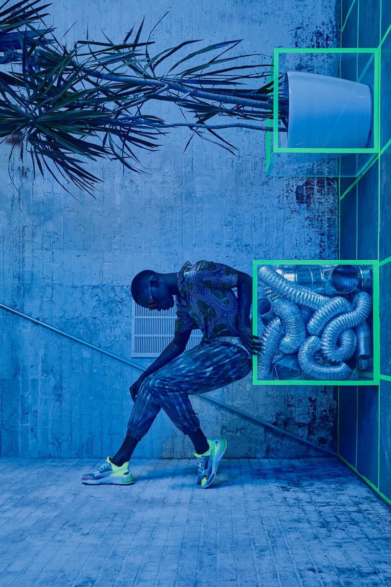 PUMA Introduces the Optic LQD Cell Lookbook neon green purple white sneaker footwear running cushion profoam energy lightweight support stability 