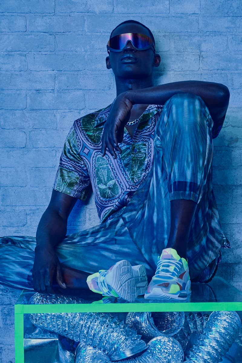 PUMA Introduces the Optic LQD Cell Lookbook neon green purple white sneaker footwear running cushion profoam energy lightweight support stability 