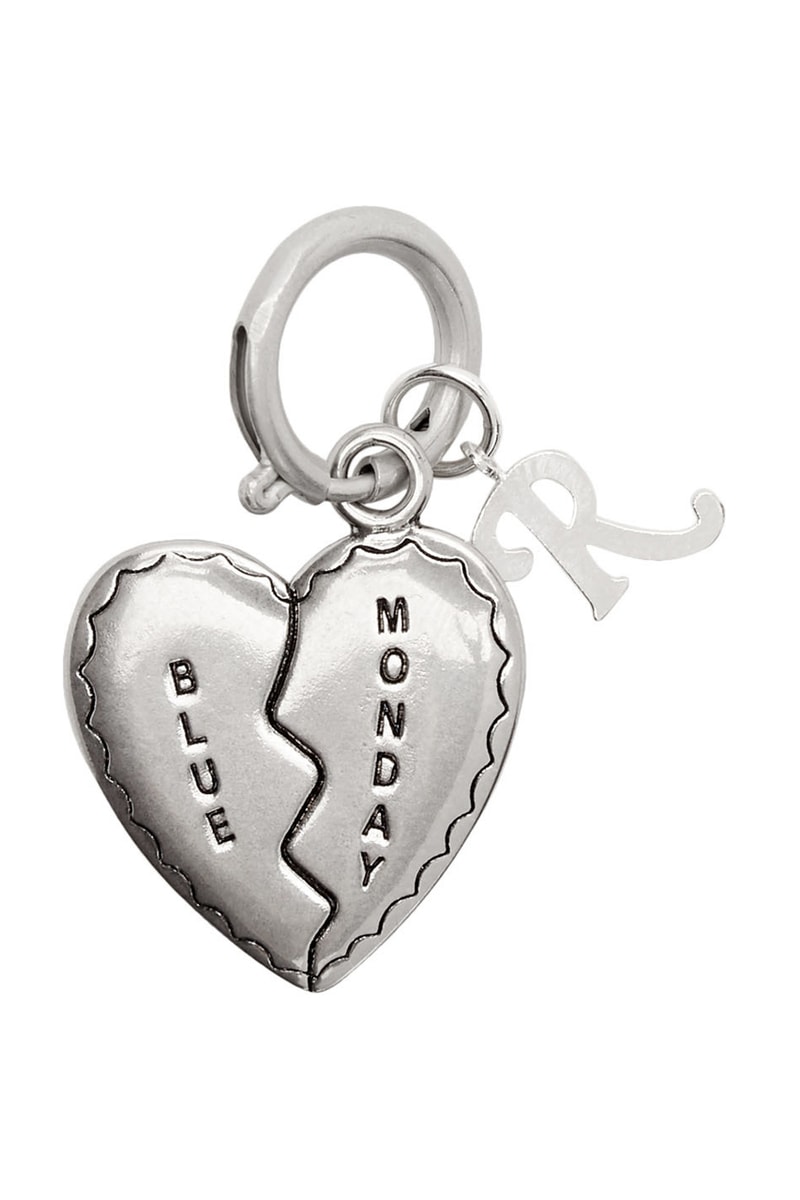 Raf Simons Black Green Double Cherry Charm Keychain Silver Key Charm Keychain Blue Monday broken heart gun metal enamel gloss engraved 13 R lobster clasp