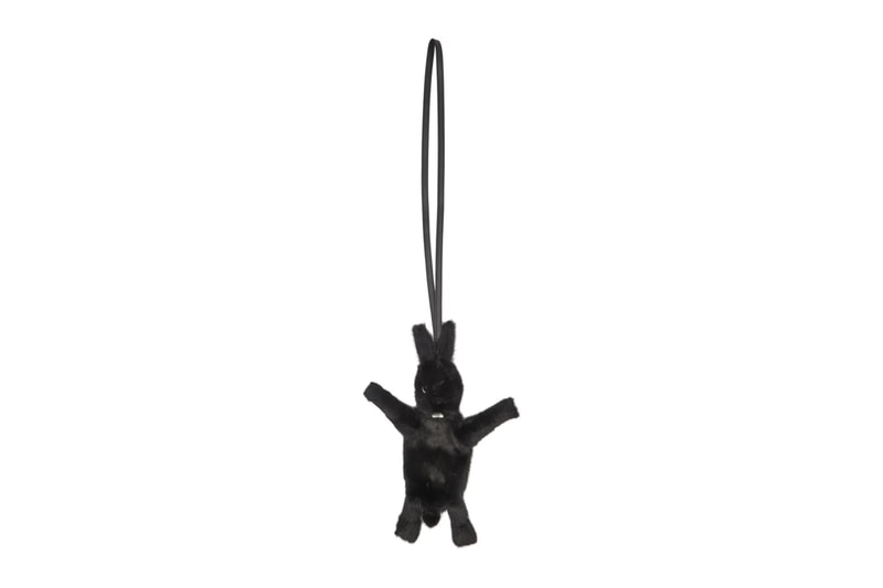 Rick Owens Hun Fat Bunny Pouch Bags Black Fur Cyclops accessories shoulder strap lobster clasp hidden compartment animal buck teeth one eye lambskin nubuck mink fur