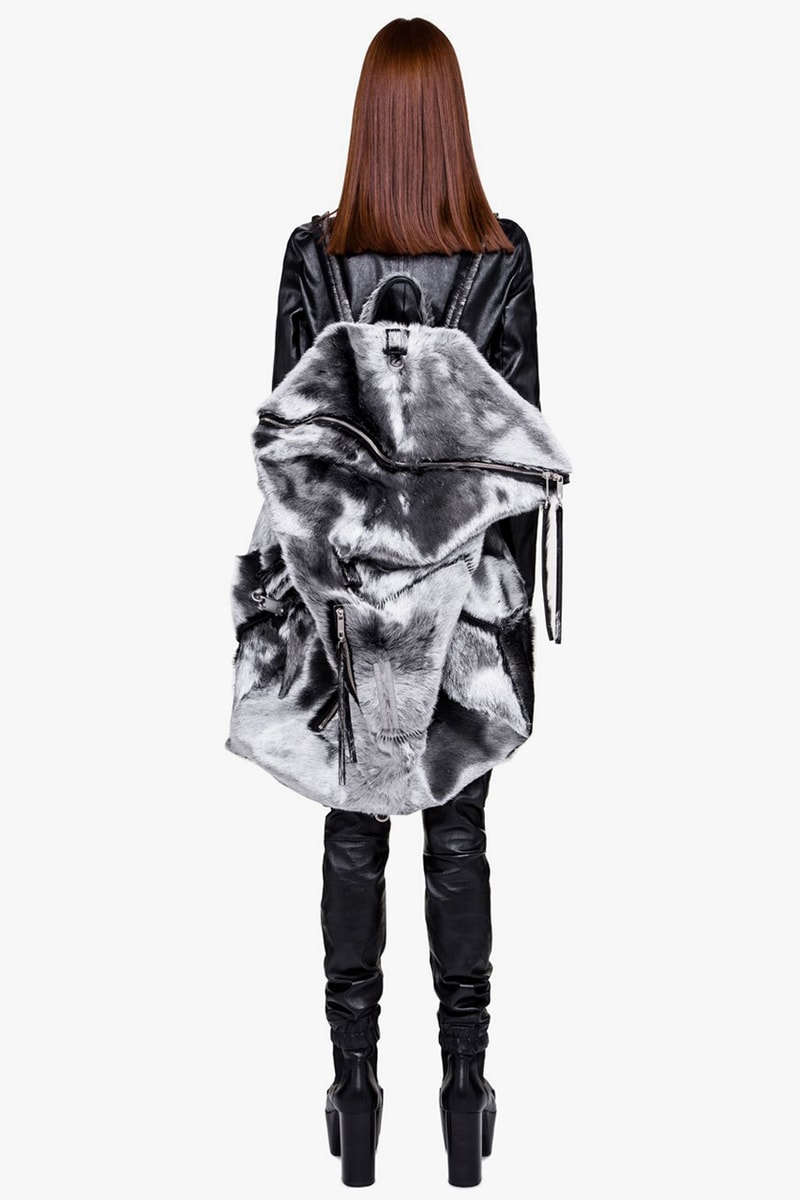 Rick Owens Larry Fall Winter 2019 Collection Bag Rucksack Backpack Midi Megaduffle Aluminium Silver Cow Hair Calf Leather Metal Detailing Hardware