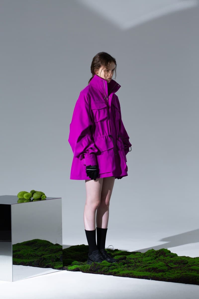 ROARINGWILD Fall Winter 2019 Lookbook collection Jackets Shirts Pants Hats Bags Fluorescent Violet Yellow Blue Black White Gray Leather