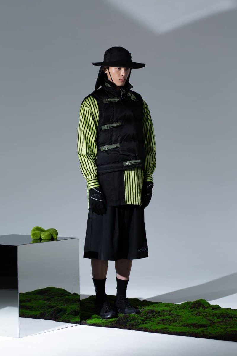 ROARINGWILD Fall Winter 2019 Lookbook collection Jackets Shirts Pants Hats Bags Fluorescent Violet Yellow Blue Black White Gray Leather