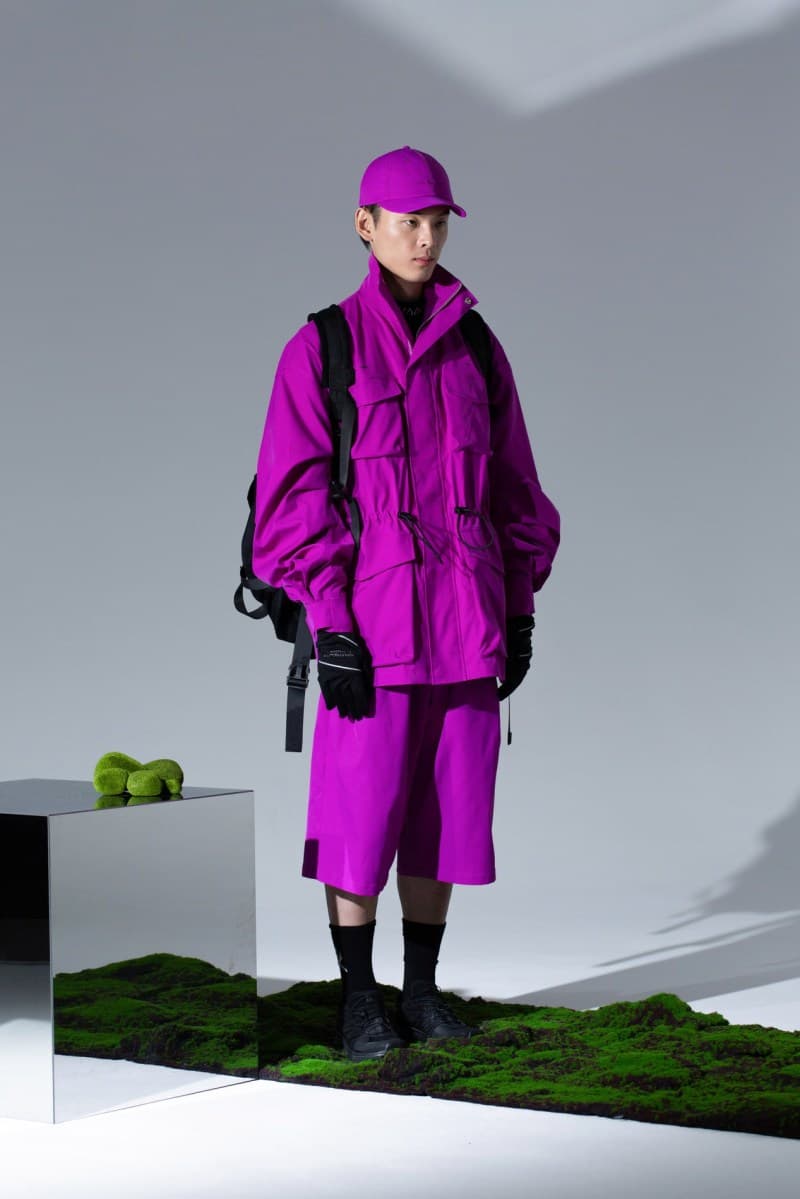 ROARINGWILD Fall Winter 2019 Lookbook collection Jackets Shirts Pants Hats Bags Fluorescent Violet Yellow Blue Black White Gray Leather