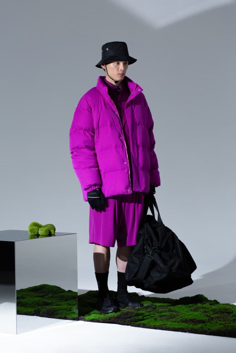 ROARINGWILD Fall Winter 2019 Lookbook collection Jackets Shirts Pants Hats Bags Fluorescent Violet Yellow Blue Black White Gray Leather