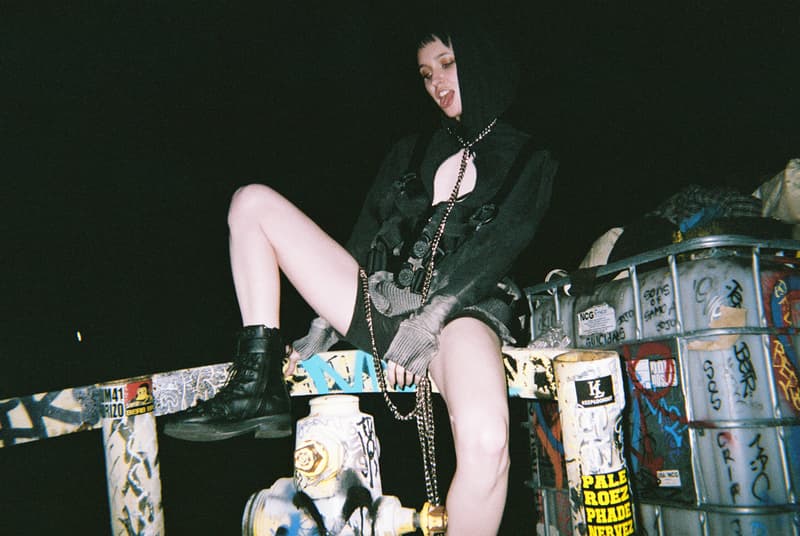 ROSE IN GOOD FAITH Ghostemane Blackmage Akiva Alpert Slizz Capsule Nylon Jackets Zip Hoodies Chest Rigs Raptor Buckles Chains Black Red Gray