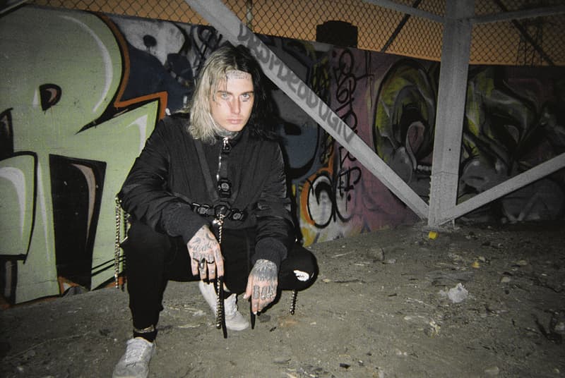 ROSE IN GOOD FAITH Ghostemane Blackmage Akiva Alpert Slizz Capsule Nylon Jackets Zip Hoodies Chest Rigs Raptor Buckles Chains Black Red Gray