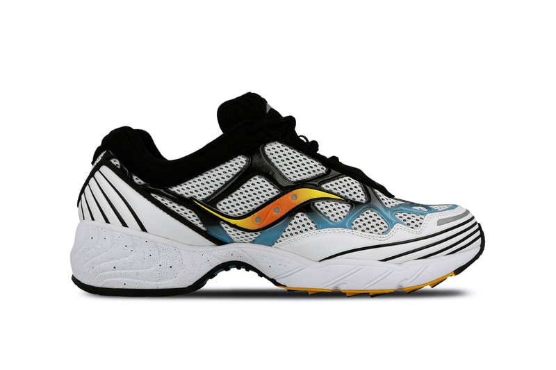 Saucony Grid Web White Grey Blue Yellow Orange Black 