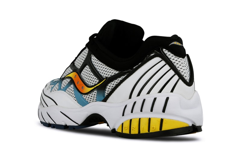 Saucony Grid Web White Grey Blue Yellow Orange Black 