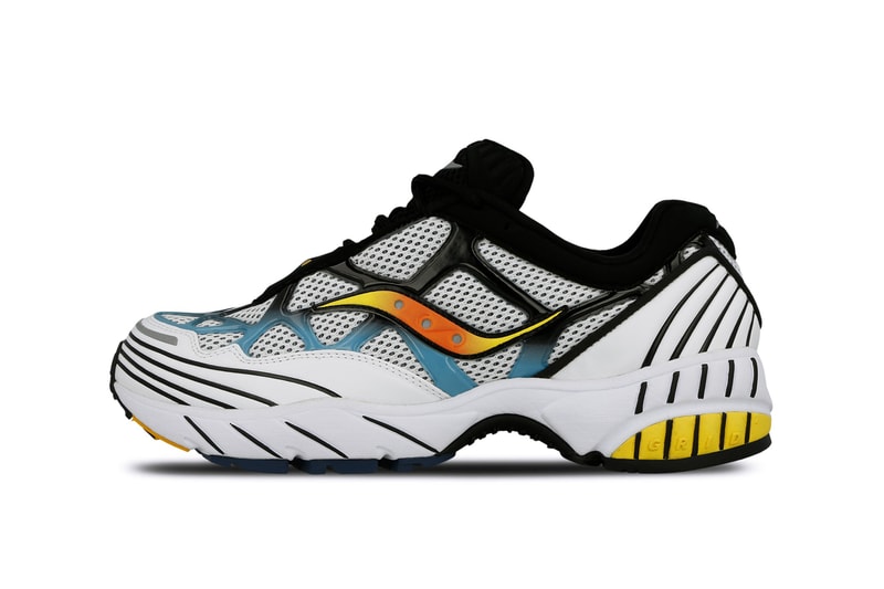 Saucony Grid Web White Grey Blue Yellow Orange Black 