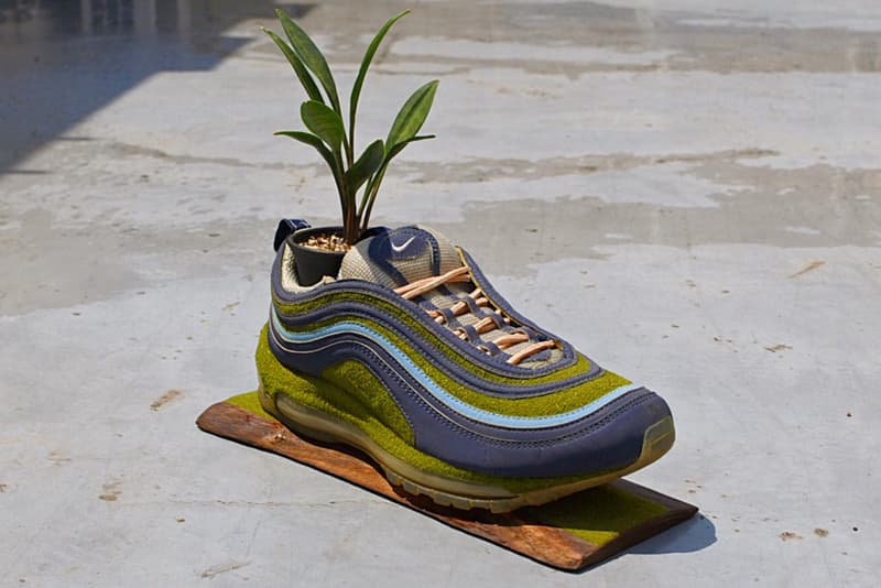 shoetree pop up shop ciaopanic baseyard shop harajuku tokyo japan shoes with plants nike airmax planters