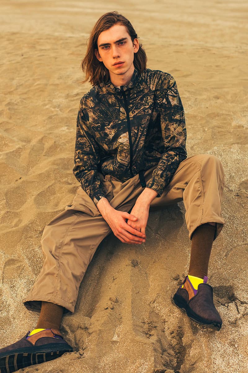 South2 West8 Spring Summer 2020 Lookbook outdoors beach weather summer hot windy wind unisex clothing NEPENTHES fishing paisley 