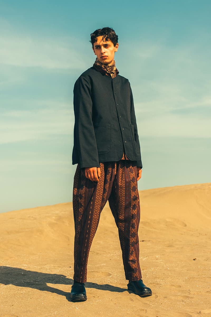 South2 West8 Spring Summer 2020 Lookbook outdoors beach weather summer hot windy wind unisex clothing NEPENTHES fishing paisley 