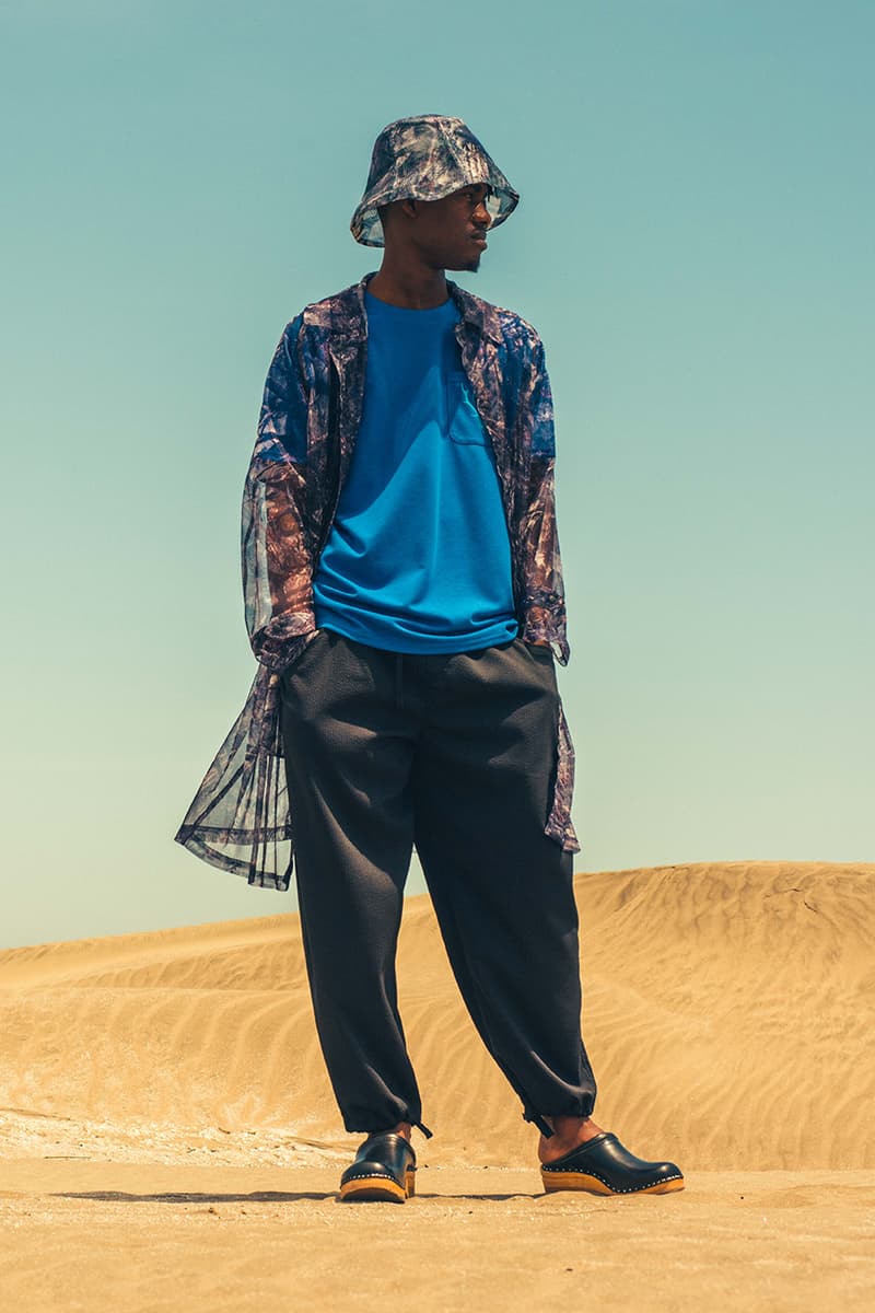 South2 West8 Spring Summer 2020 Lookbook outdoors beach weather summer hot windy wind unisex clothing NEPENTHES fishing paisley 