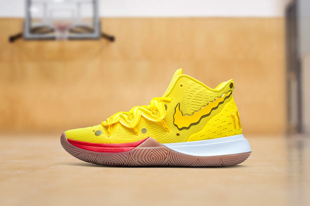 Nike Kyrie 5 Spongebob Squarepants, Patrick Star colorways release date info 130 usd price august 10 2019 official imagery closer look on feet