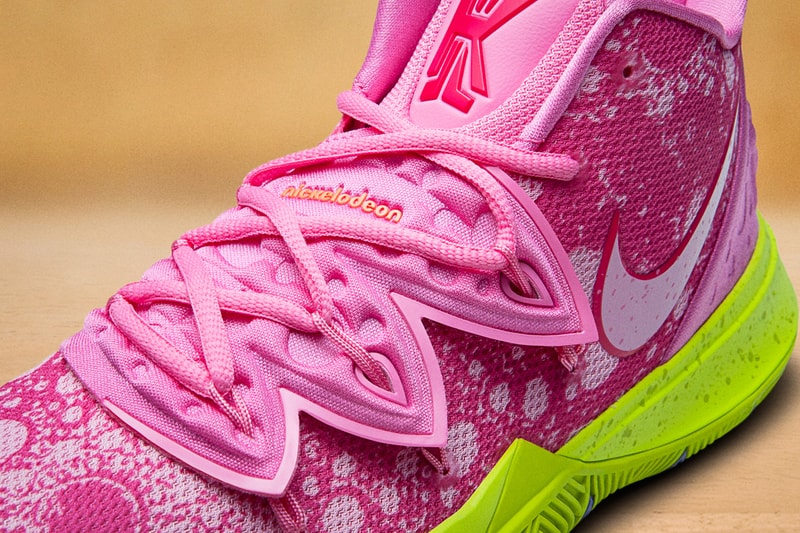 Nike Kyrie 5 Spongebob Squarepants, Patrick Star colorways release date info 130 usd price august 10 2019 official imagery closer look on feet