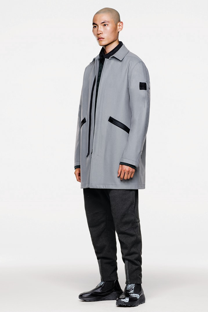 Stone Island Shadow Project Fall Winter 2019 FW19 Collection Lookbook Imagery DPM Chine New Fabrics Technical Convertible Down Jacket Footwear Trousers Outerwear Techwear Garment Dyed Two Layer Fabric