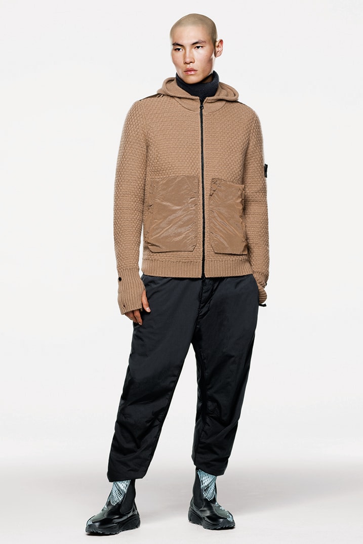 Stone Island Shadow Project Fall Winter 2019 FW19 Collection Lookbook Imagery DPM Chine New Fabrics Technical Convertible Down Jacket Footwear Trousers Outerwear Techwear Garment Dyed Two Layer Fabric