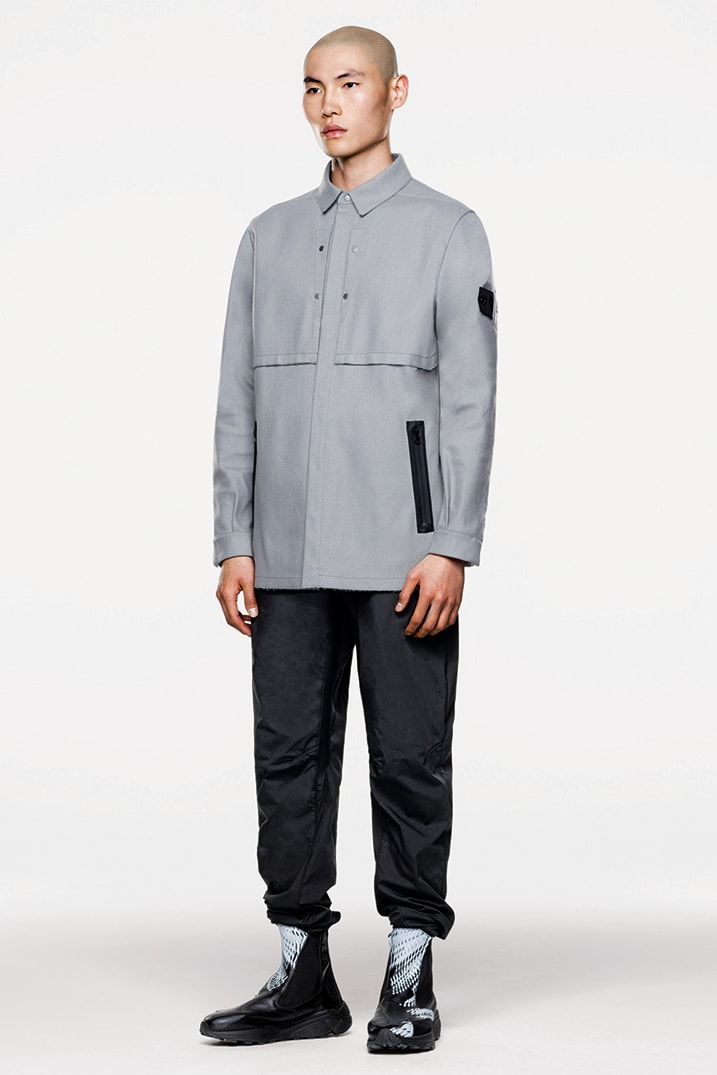 Stone Island Shadow Project Fall Winter 2019 FW19 Collection Lookbook Imagery DPM Chine New Fabrics Technical Convertible Down Jacket Footwear Trousers Outerwear Techwear Garment Dyed Two Layer Fabric