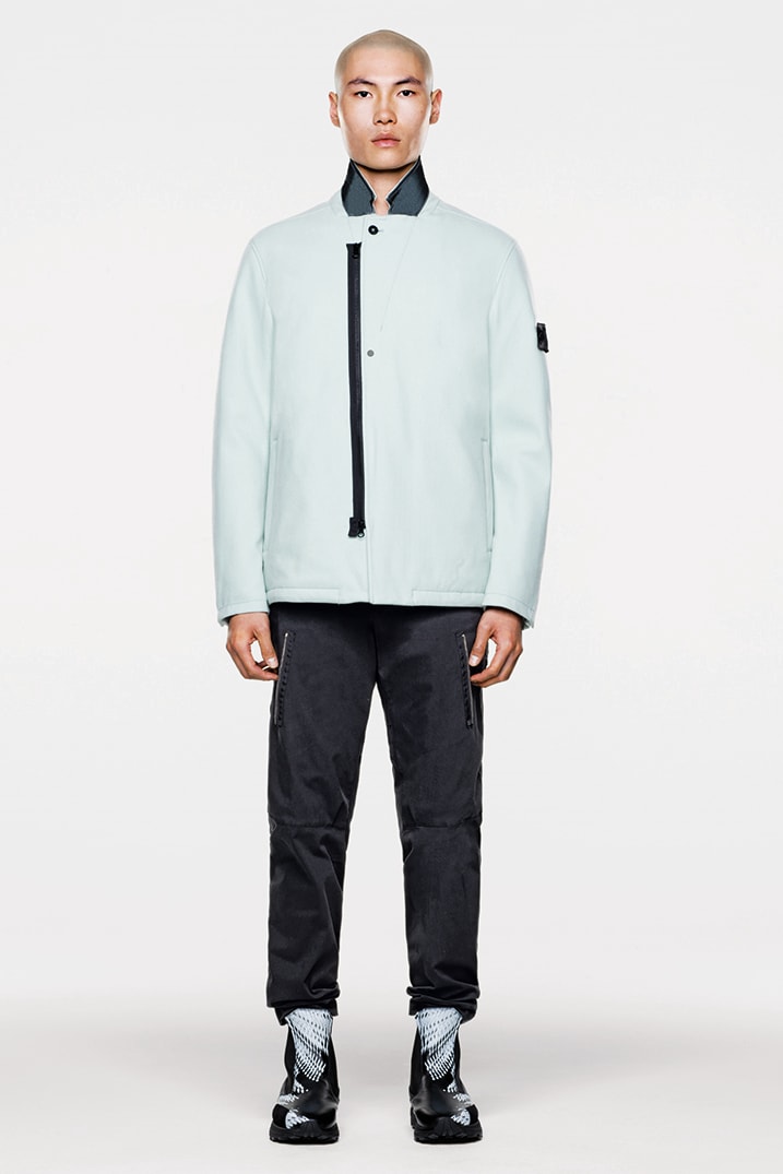 Stone Island Shadow Project Fall Winter 2019 FW19 Collection Lookbook Imagery DPM Chine New Fabrics Technical Convertible Down Jacket Footwear Trousers Outerwear Techwear Garment Dyed Two Layer Fabric