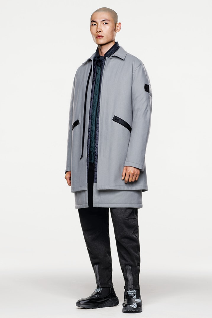 Stone Island Shadow Project Fall Winter 2019 FW19 Collection Lookbook Imagery DPM Chine New Fabrics Technical Convertible Down Jacket Footwear Trousers Outerwear Techwear Garment Dyed Two Layer Fabric