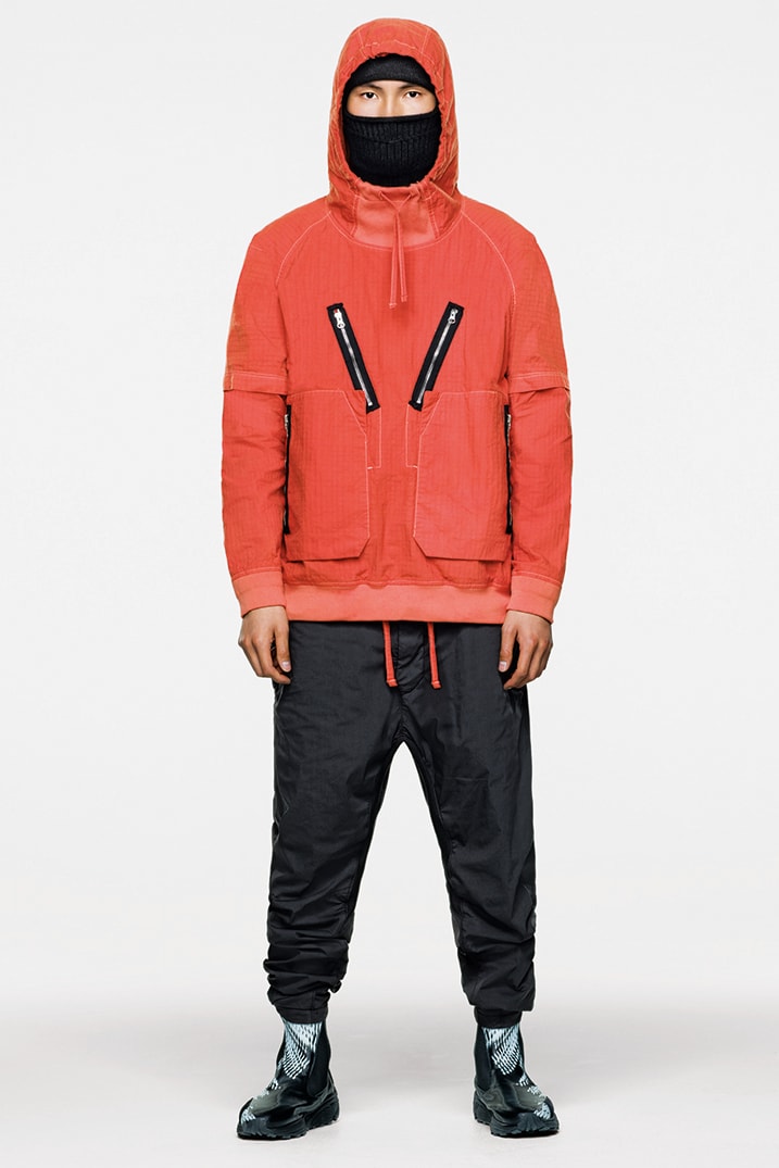 Stone Island Shadow Project Fall Winter 2019 FW19 Collection Lookbook Imagery DPM Chine New Fabrics Technical Convertible Down Jacket Footwear Trousers Outerwear Techwear Garment Dyed Two Layer Fabric