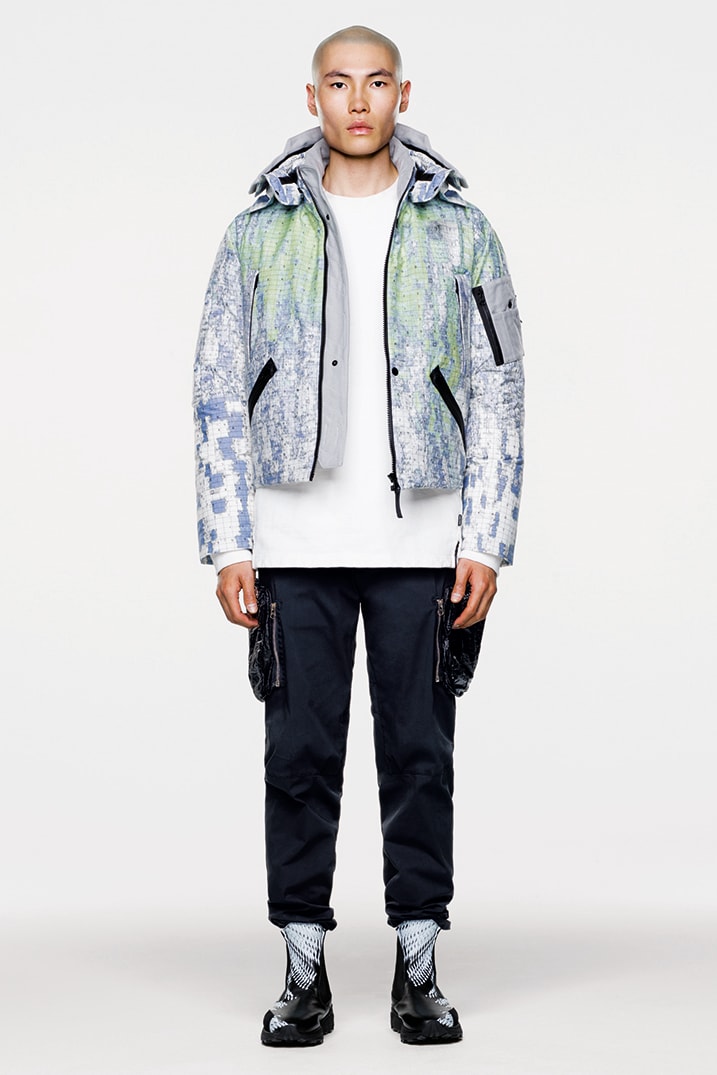 Stone Island Shadow Project Fall Winter 2019 FW19 Collection Lookbook Imagery DPM Chine New Fabrics Technical Convertible Down Jacket Footwear Trousers Outerwear Techwear Garment Dyed Two Layer Fabric