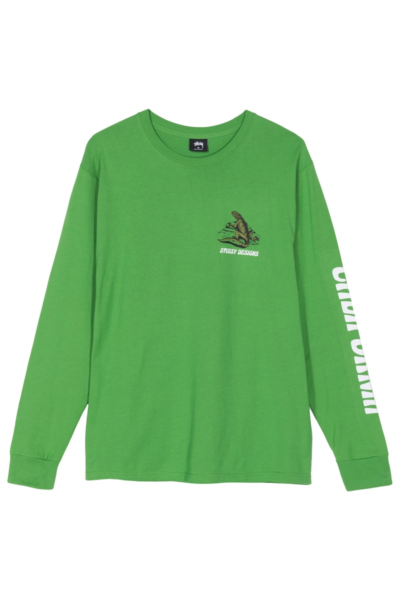 Stüssy Extra Fly Gear Collection Ponchos Vests Tees Shorts Pants Long Sleeves Hats Camo Tie-dye Fish White Black Yellow Green Orange Blue Pink