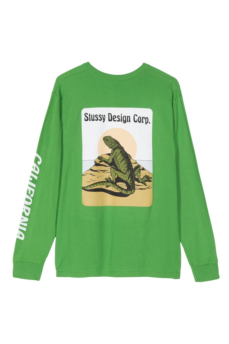 Stüssy Extra Fly Gear Collection Ponchos Vests Tees Shorts Pants Long Sleeves Hats Camo Tie-dye Fish White Black Yellow Green Orange Blue Pink