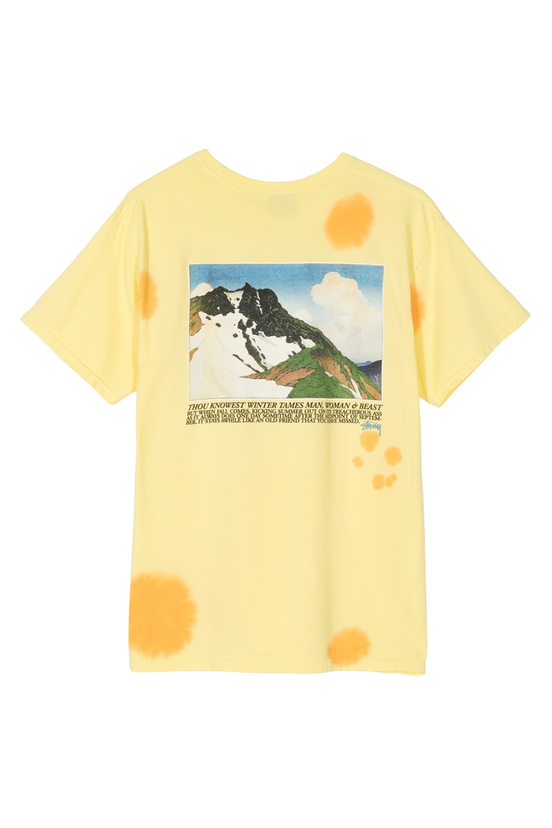 Stüssy Extra Fly Gear Collection Ponchos Vests Tees Shorts Pants Long Sleeves Hats Camo Tie-dye Fish White Black Yellow Green Orange Blue Pink