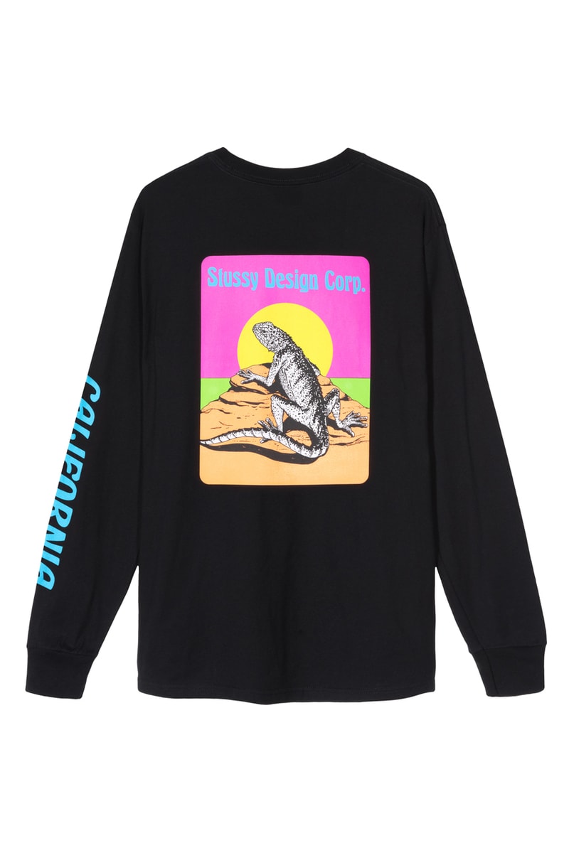Stüssy Extra Fly Gear Collection Ponchos Vests Tees Shorts Pants Long Sleeves Hats Camo Tie-dye Fish White Black Yellow Green Orange Blue Pink