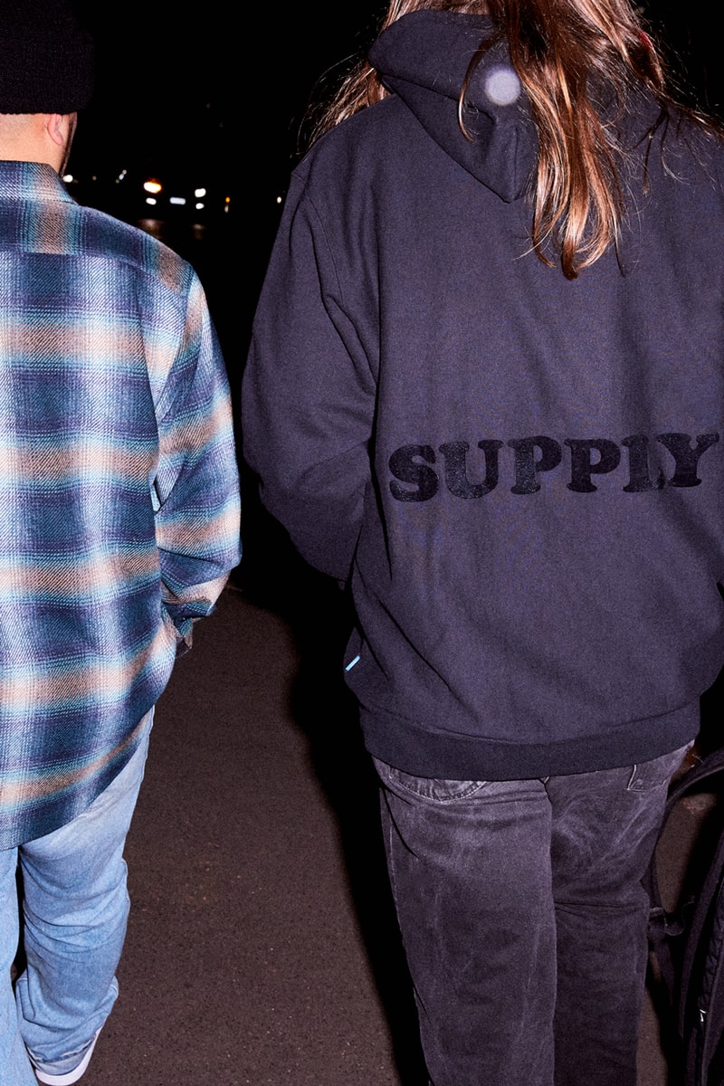 Supply Fall Winter 2019 collection Lookbook skate wear Flannels Hoodies Shirts Tees Hats Rugs Black Yellow Pink Blue Green White