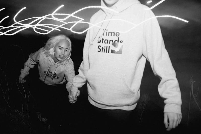 823 Time Stands Still Capsule Collection Ta-ku beats Ben Wright art photography westerstrand clock limited edition t shirts monochromatic black white hoodies zine australia perth