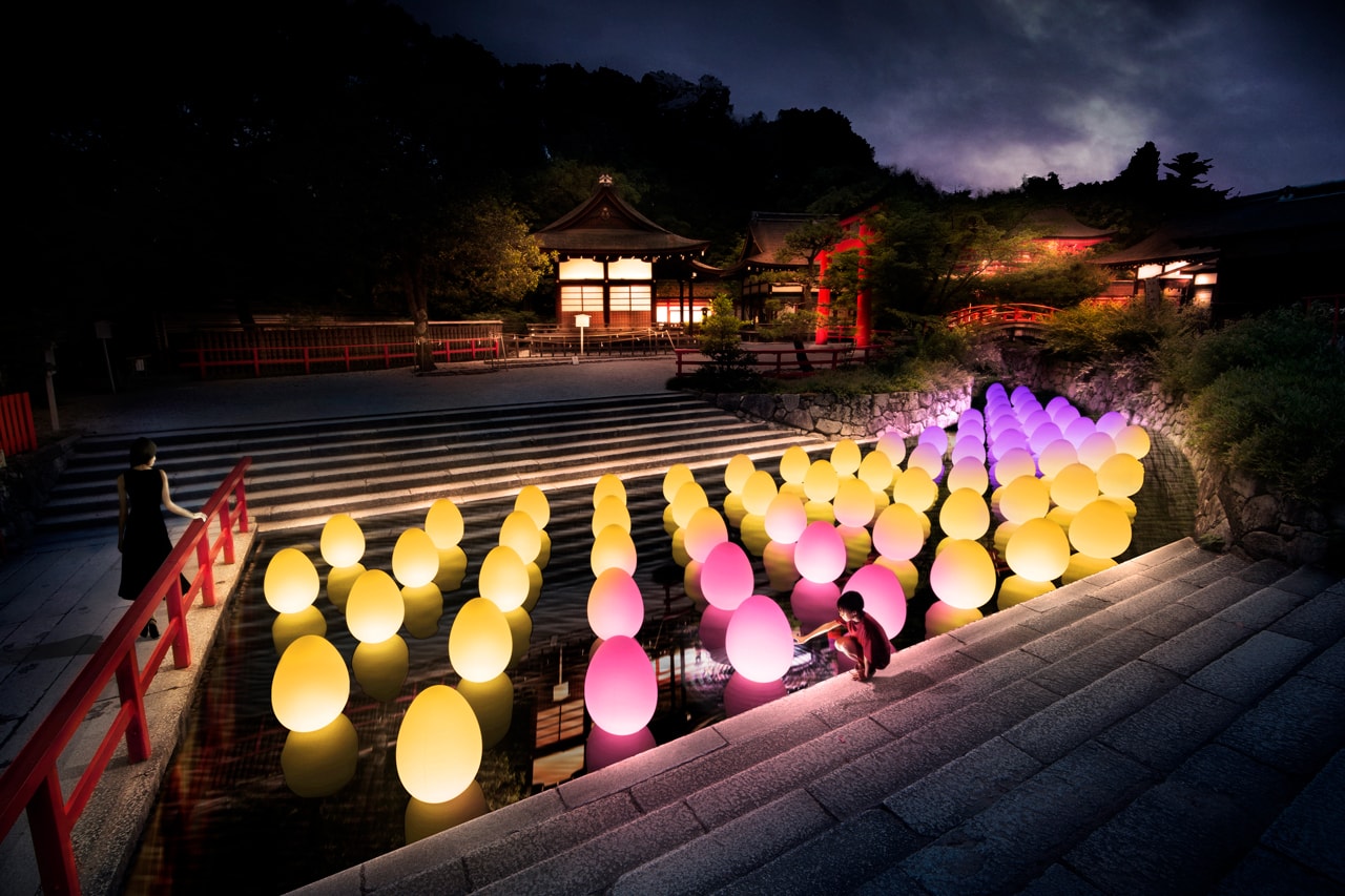 teamlab shimogamo shrine kyoto digitized forest nature art exhibition world heritage site 