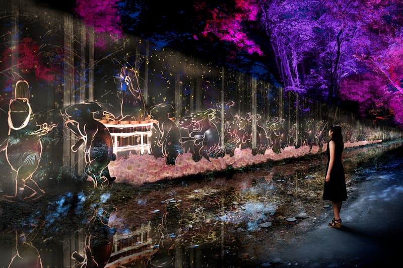 teamlab shimogamo shrine kyoto digitized forest nature art exhibition world heritage site
