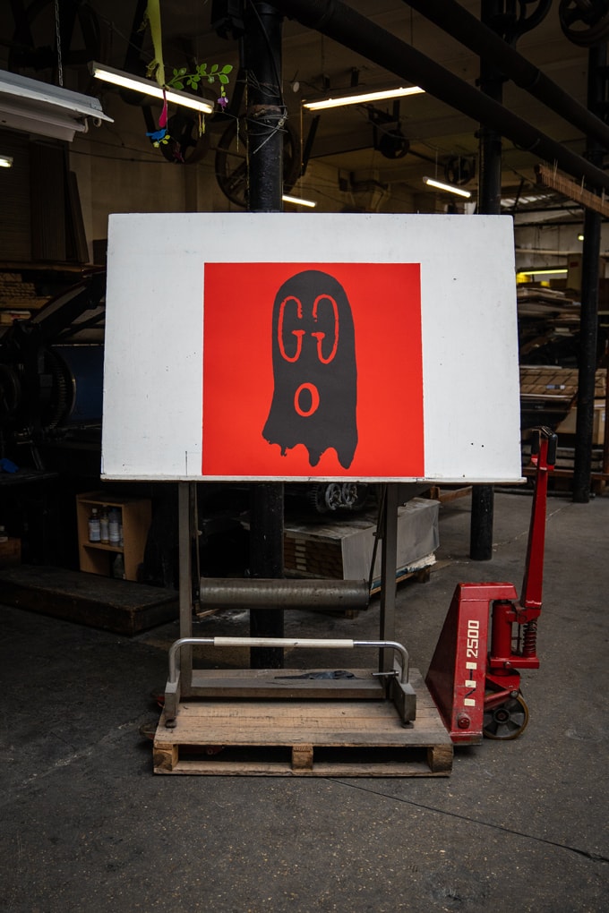 Trevor Andrew "Original Gucci Ghost" Lithographs Pink Blue Red Yellow Ghosts Canadian Artist 'Punch' 2nd Edition Jeffrey Deitch Los Angeles