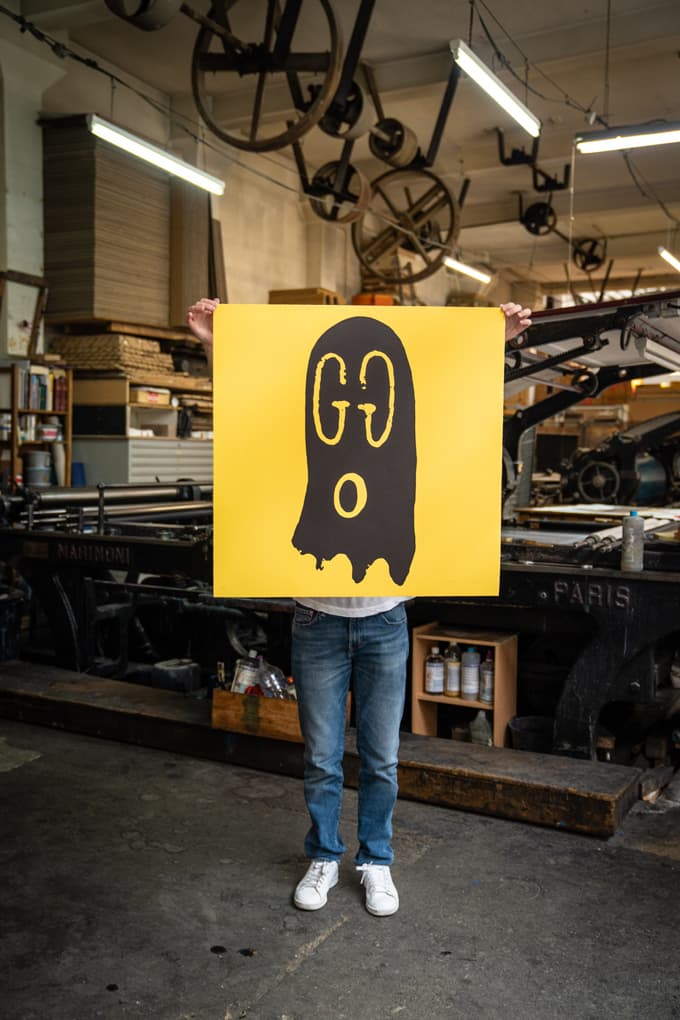 Trevor Andrew "Original Gucci Ghost" Lithographs Pink Blue Red Yellow Ghosts Canadian Artist 'Punch' 2nd Edition Jeffrey Deitch Los Angeles