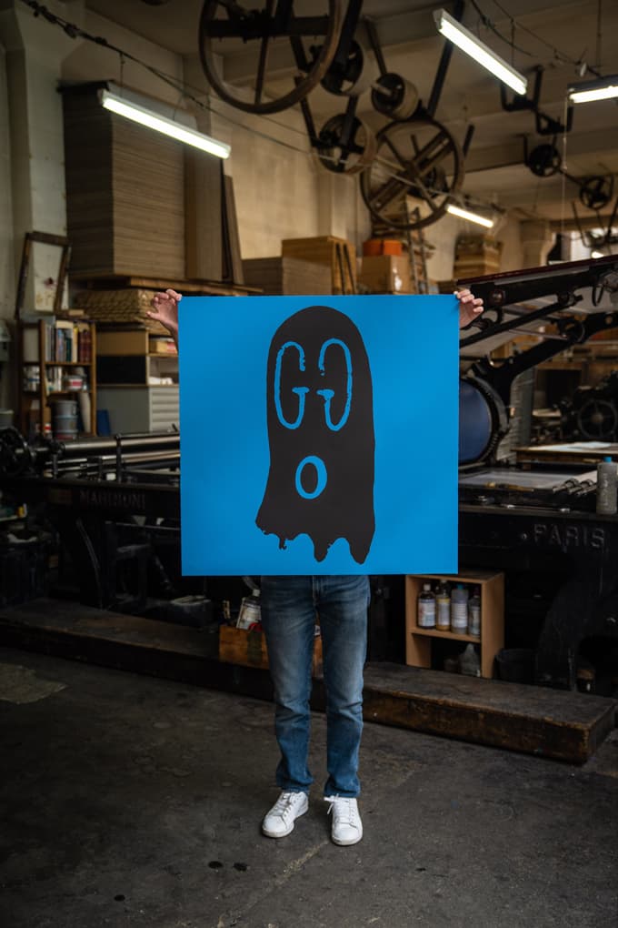 Trevor Andrew "Original Gucci Ghost" Lithographs Pink Blue Red Yellow Ghosts Canadian Artist 'Punch' 2nd Edition Jeffrey Deitch Los Angeles