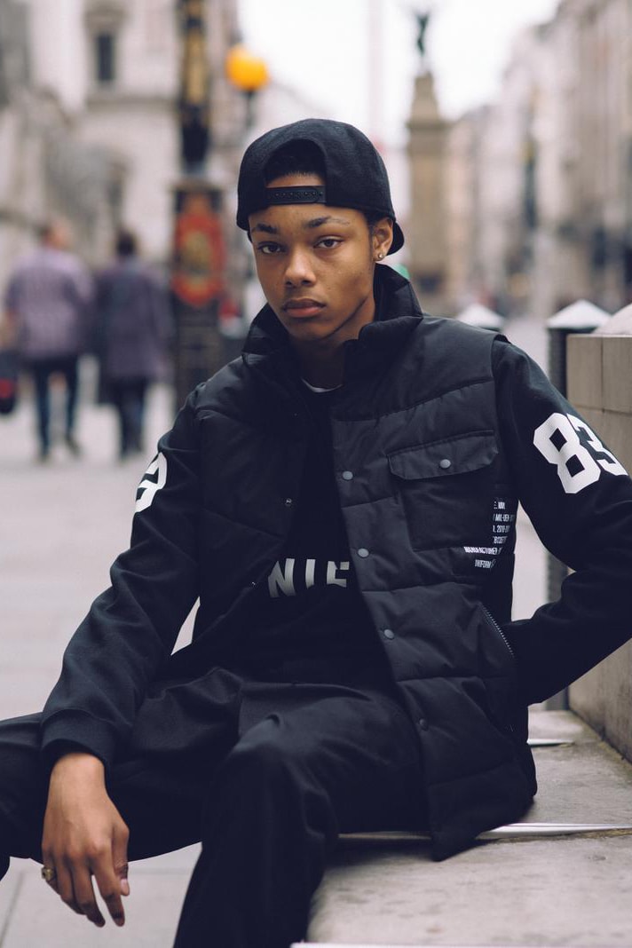 uniform experiment Fall/Winter 2019 Lookbook Jackets Vests Long Sleeves Sweatshirts Hoodies Hats Gray Black White Red Brown