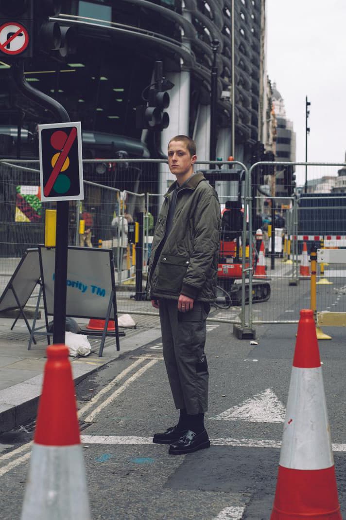 uniform experiment Fall/Winter 2019 Lookbook Jackets Vests Long Sleeves Sweatshirts Hoodies Hats Gray Black White Red Brown