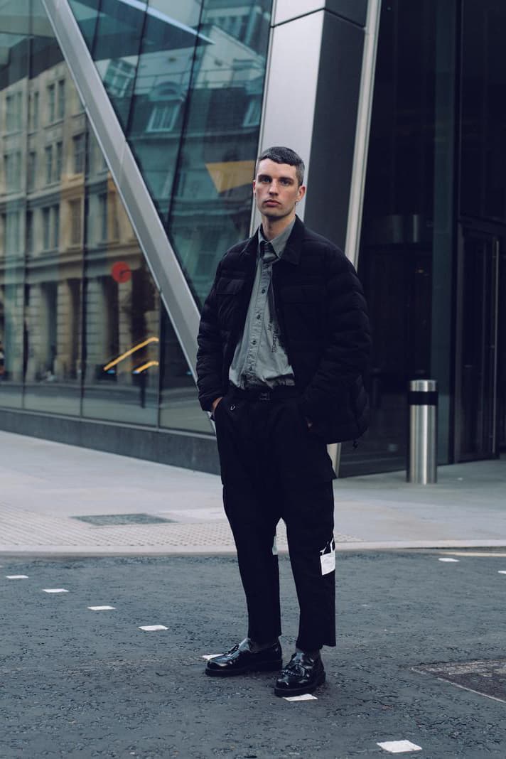 uniform experiment Fall/Winter 2019 Lookbook Jackets Vests Long Sleeves Sweatshirts Hoodies Hats Gray Black White Red Brown